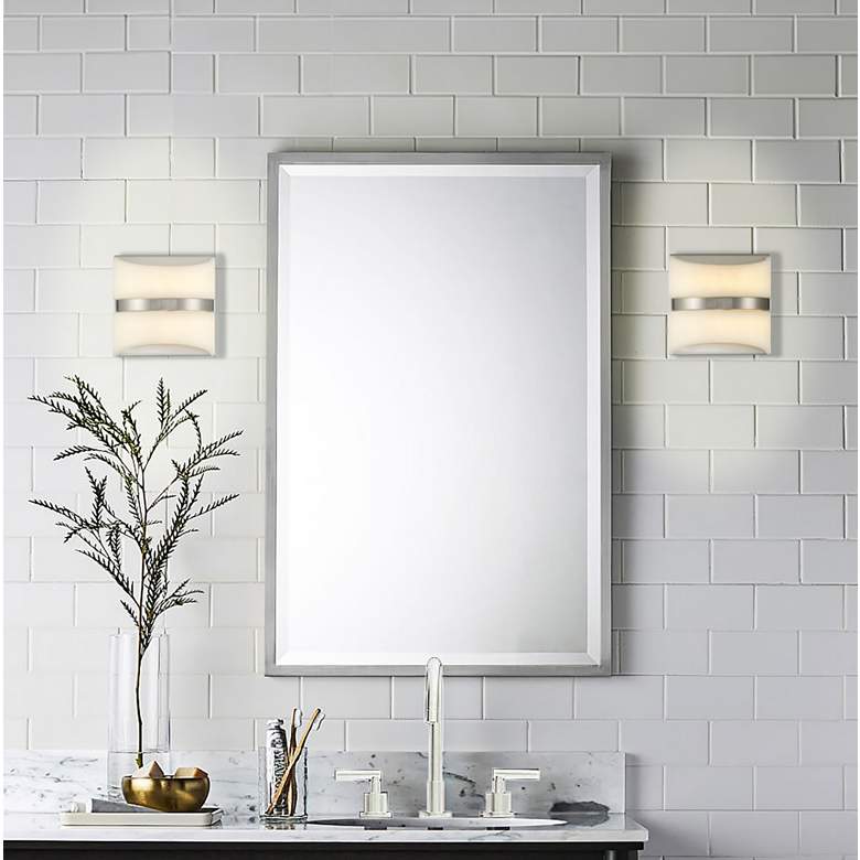 Image 2 Minka Lavery Velaux 1-Light LED Brushed Nickel Wall Sconce more views