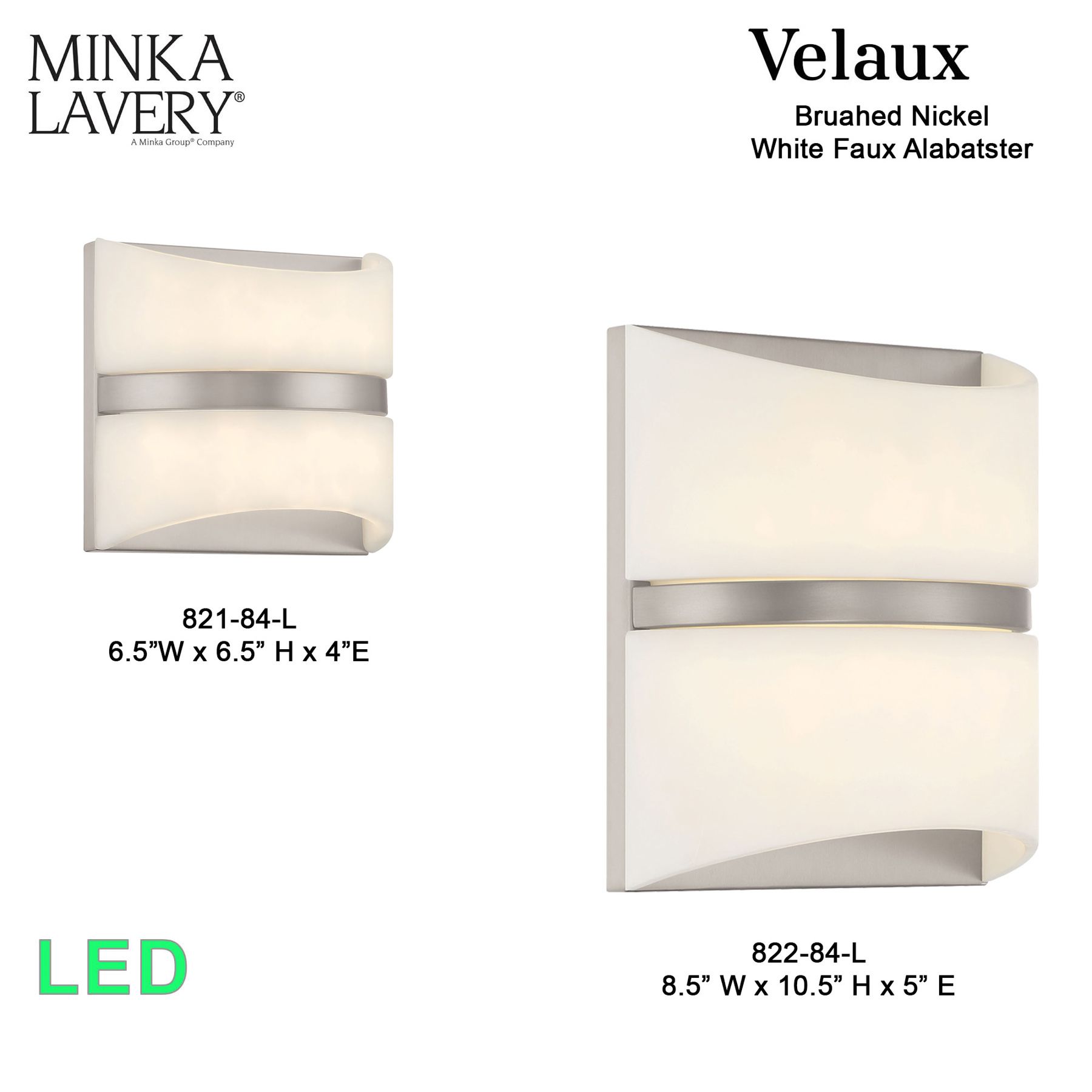 Minka-Lavery Velaux LED Brushed Nickel Wall Sconce