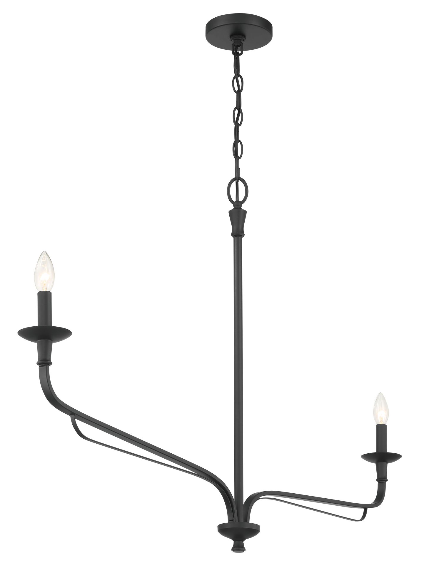 Minka-Lavery Velena 2-Light 47.25-in Dark Matte Black Indoor Chandelier