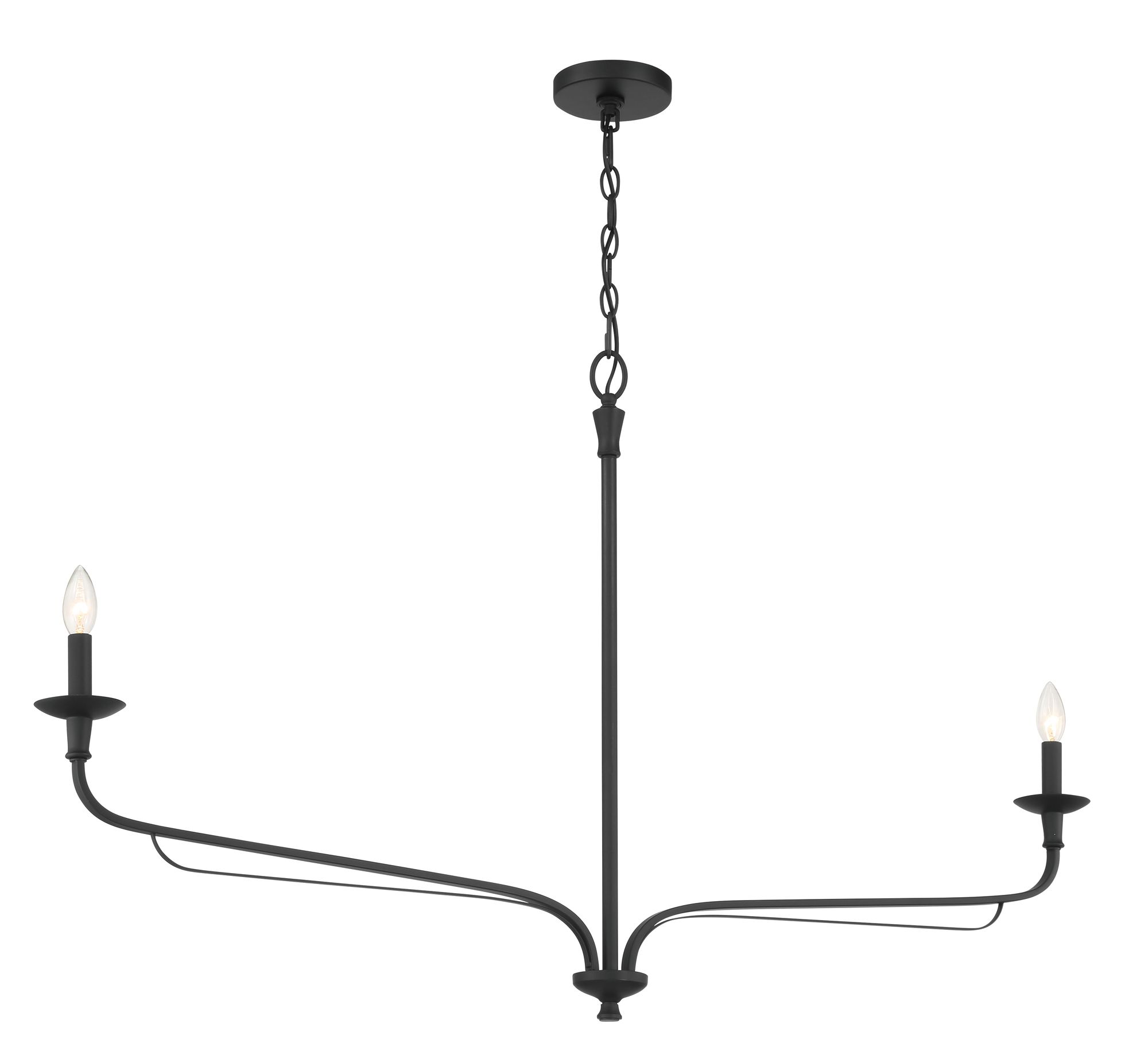 Minka-Lavery Velena 2-Light 47.25-in Dark Matte Black Indoor Chandelier