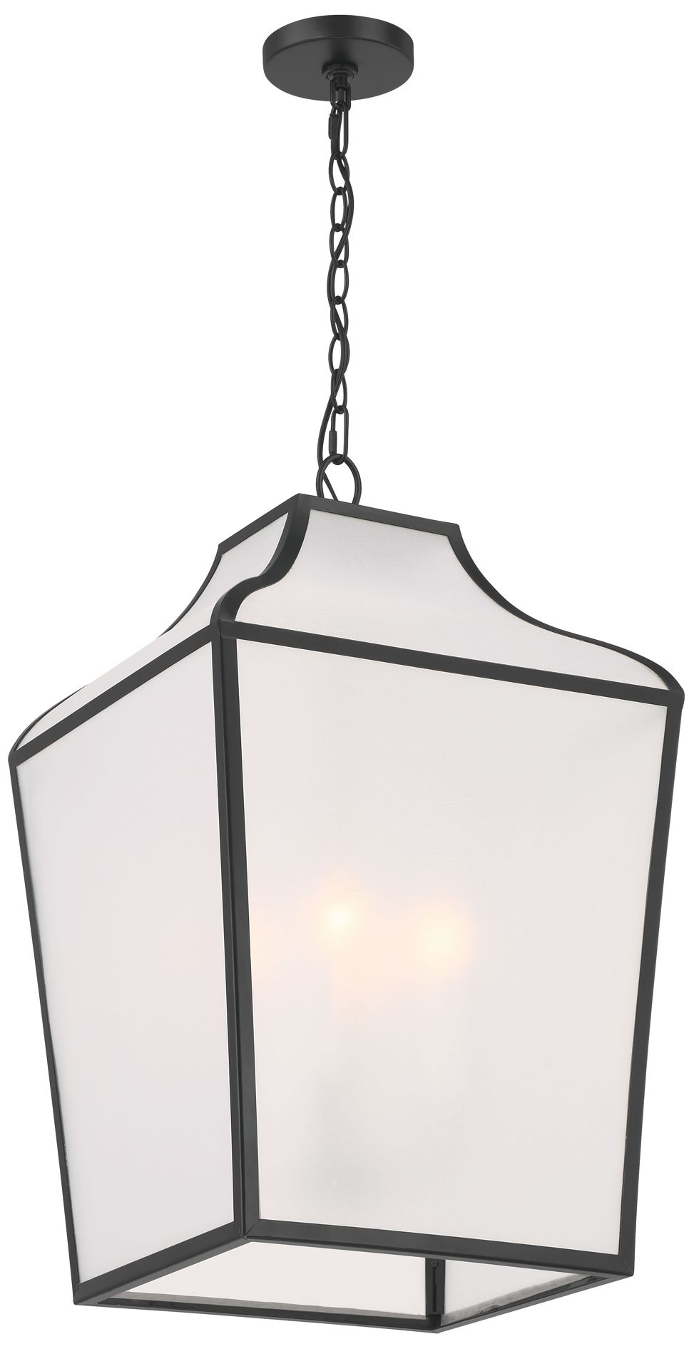 Image 2 Minka-Lavery Velena 4-Lt 16-in Dark Matte Black Pendant with Organza Shade