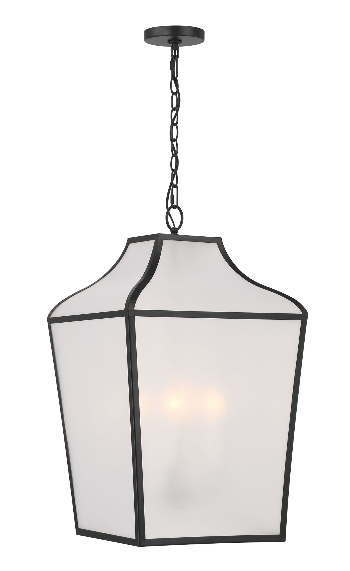 Image 7 Minka-Lavery Velena 4-Lt 16-in Dark Matte Black Pendant with Organza Shade more views