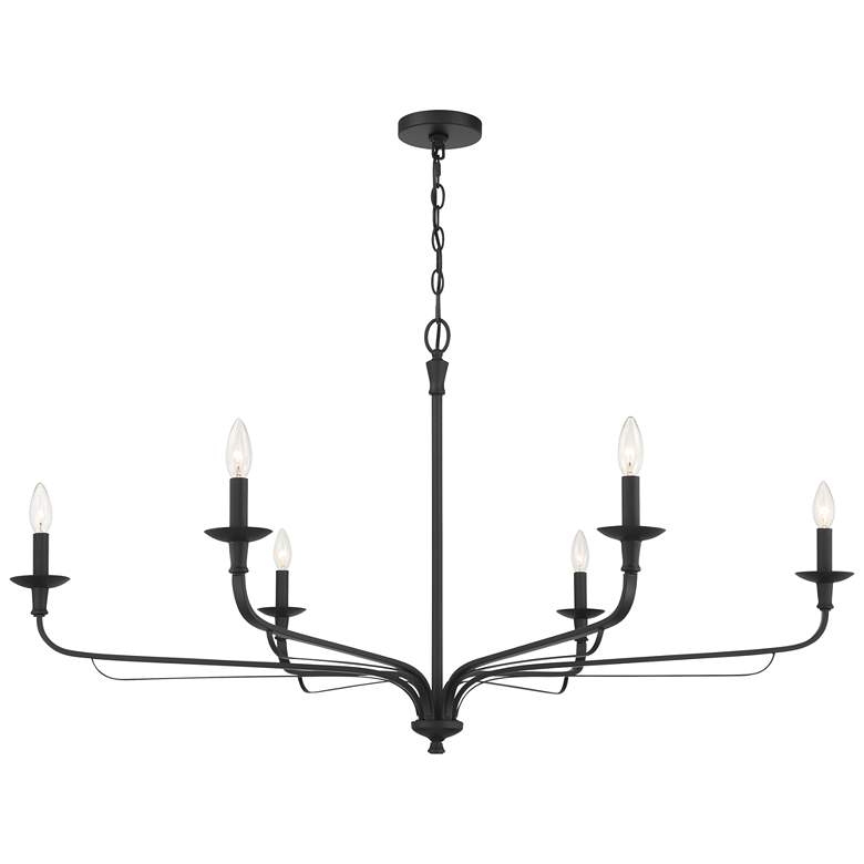 Image 1 Minka-Lavery Velena 6-Light 47.25-in Dark Matte Black Indoor Chandelier