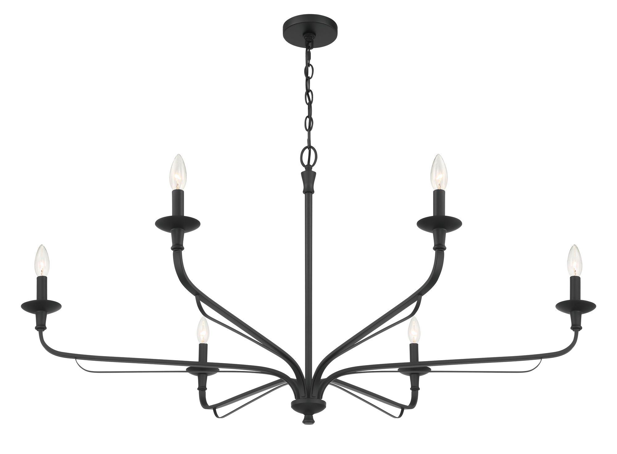 Minka-Lavery Velena 6-Light 47.25-in Dark Matte Black Indoor Chandelier