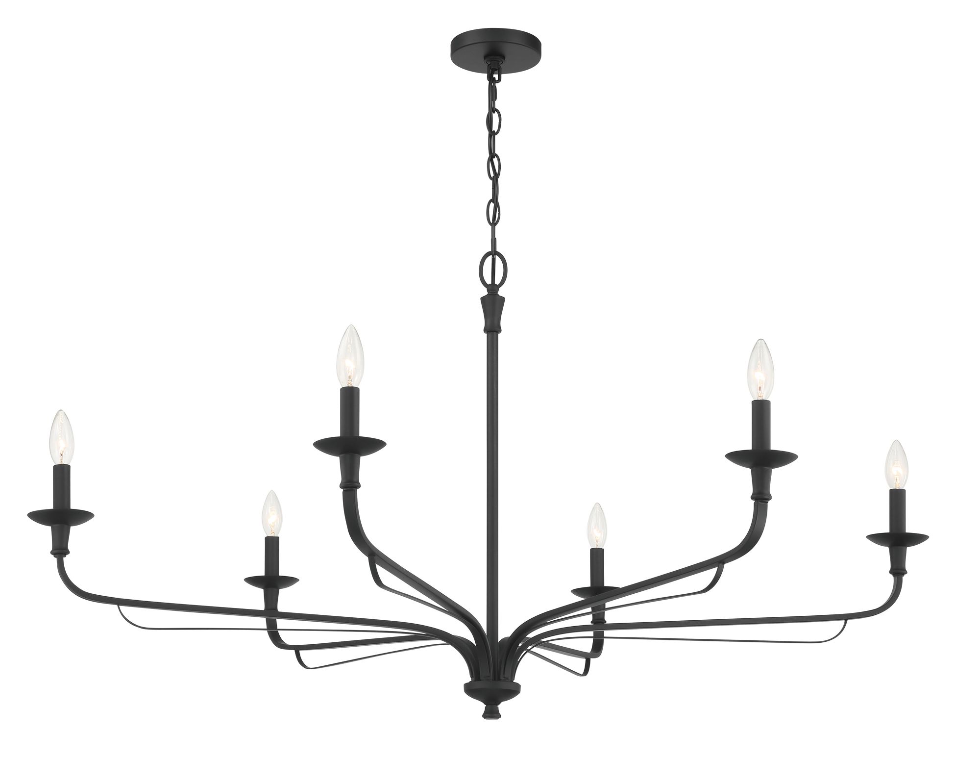 Minka-Lavery Velena 6-Light 47.25-in Dark Matte Black Indoor Chandelier