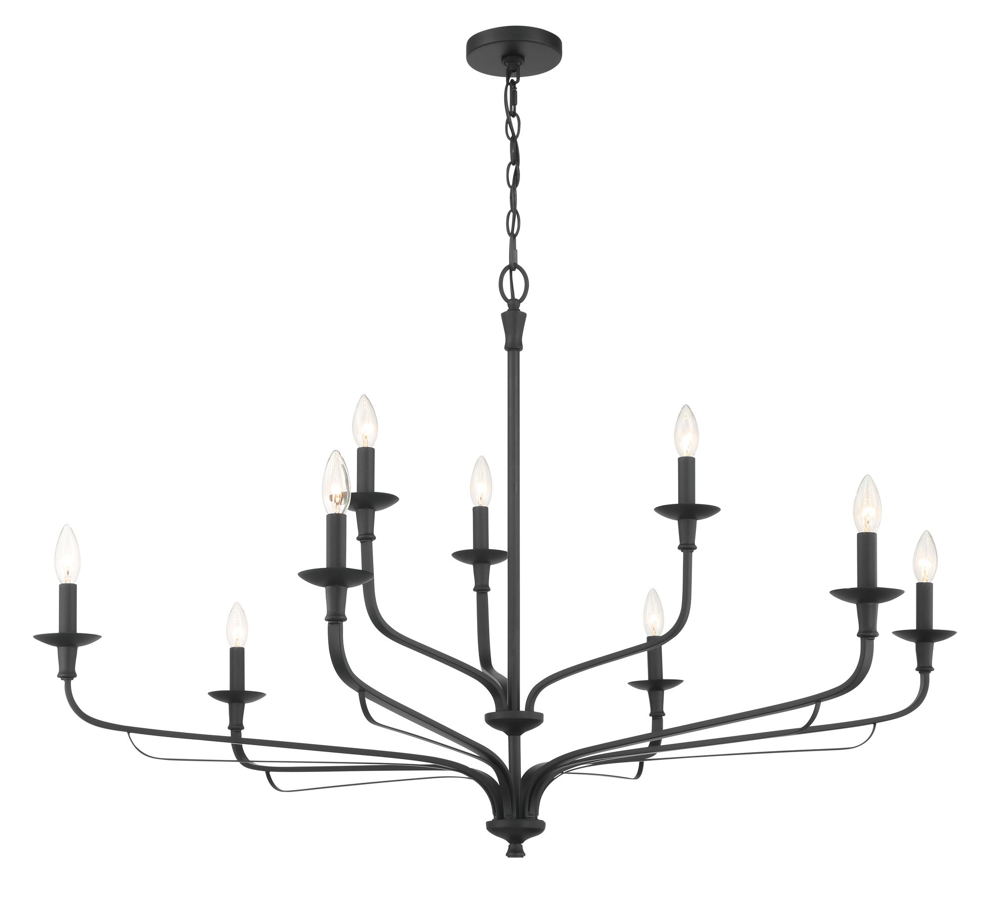 Minka-Lavery Velena 9-Light 47.25-in Dark Matte Black Indoor Chandelier