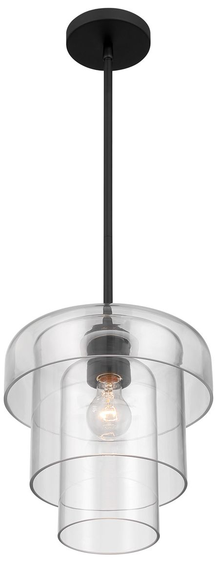 Image 3 Minka Lavery Velique 1-Lt 11-in Dark Matte Black Pendant with Clear Shade more views