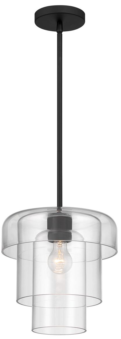 Image 5 Minka Lavery Velique 1-Lt 11-in Dark Matte Black Pendant with Clear Shade more views