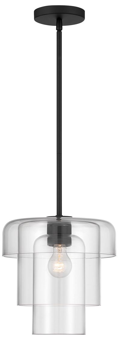 Image 7 Minka Lavery Velique 1-Lt 11-in Dark Matte Black Pendant with Clear Shade more views