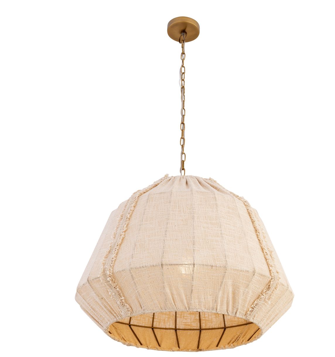 Thumbnail1 of Minka Lavery Velune 1-Light 28-in Legacy Brass Pendant with Linen Shade