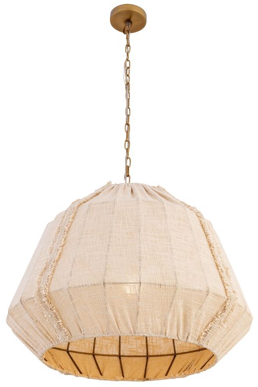 Thumbnail3 of Minka Lavery Velune 1-Light 28-in Legacy Brass Pendant with Linen Shade more views