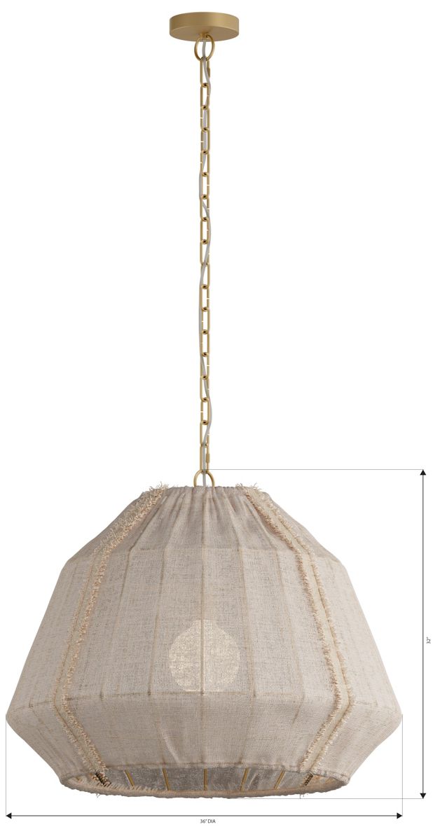Minka Lavery Velune 1-Light 28-in Legacy Brass Pendant with Linen Shade