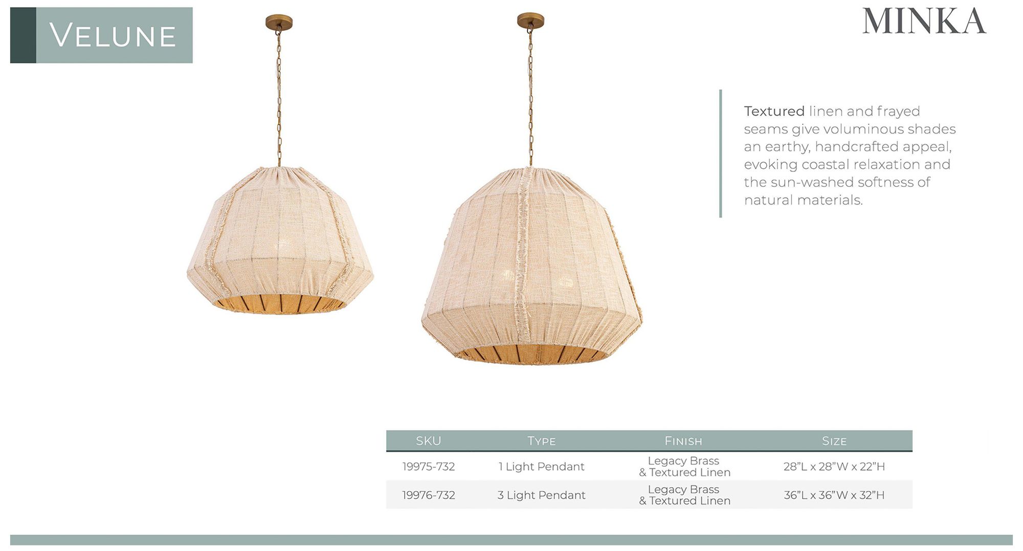 Minka Lavery Velune 1-Light 28-in Legacy Brass Pendant with Linen Shade