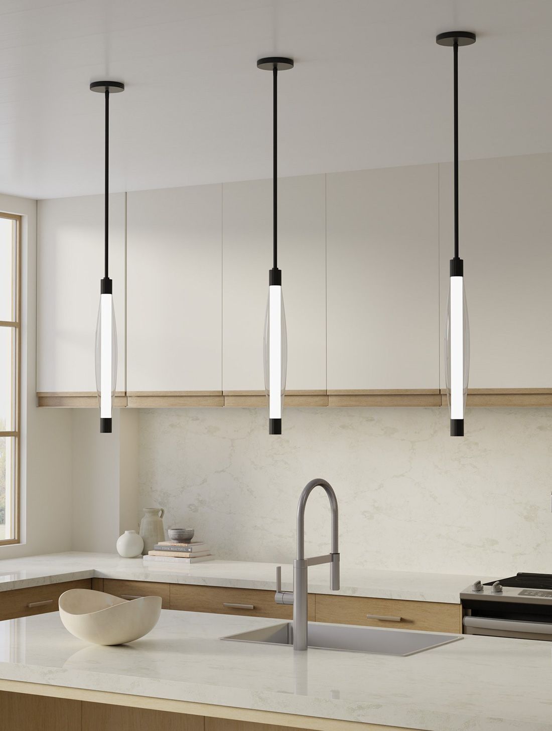Image 2 Minka Lavery Verto LED 3-in Dark Matte Black Pendant Light with Glass Shade more views
