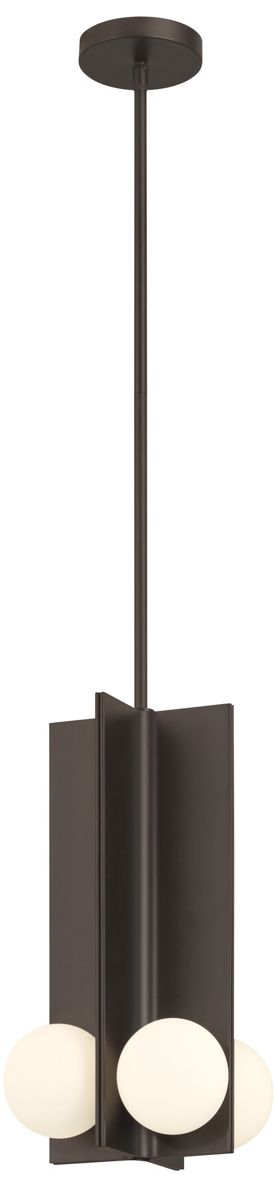 Minka Lavery Vestra LED 10.5-in Dark Bronze Pendant with Etched Opal Shade