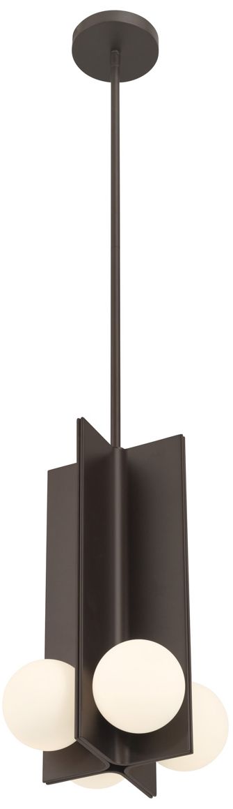 Image 3 Minka Lavery Vestra LED 10.5-in Dark Bronze Pendant with Etched Opal Shade more views