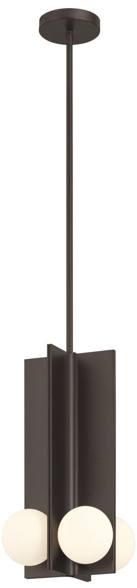 Image 6 Minka Lavery Vestra LED 10.5-in Dark Bronze Pendant with Etched Opal Shade more views