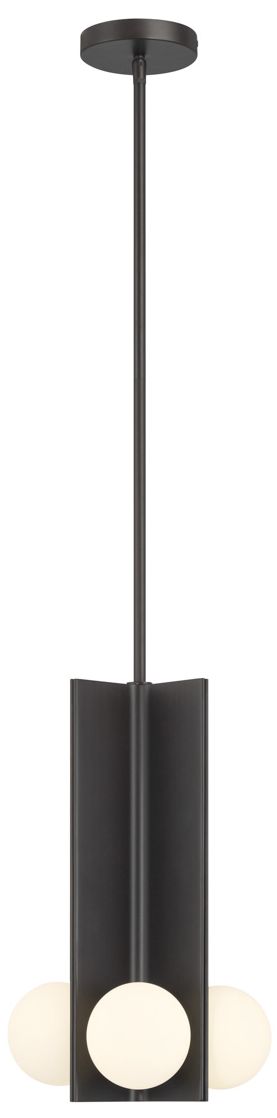 Minka Lavery Vestra LED 10.5-in Dark Bronze Pendant with Etched Opal Shade