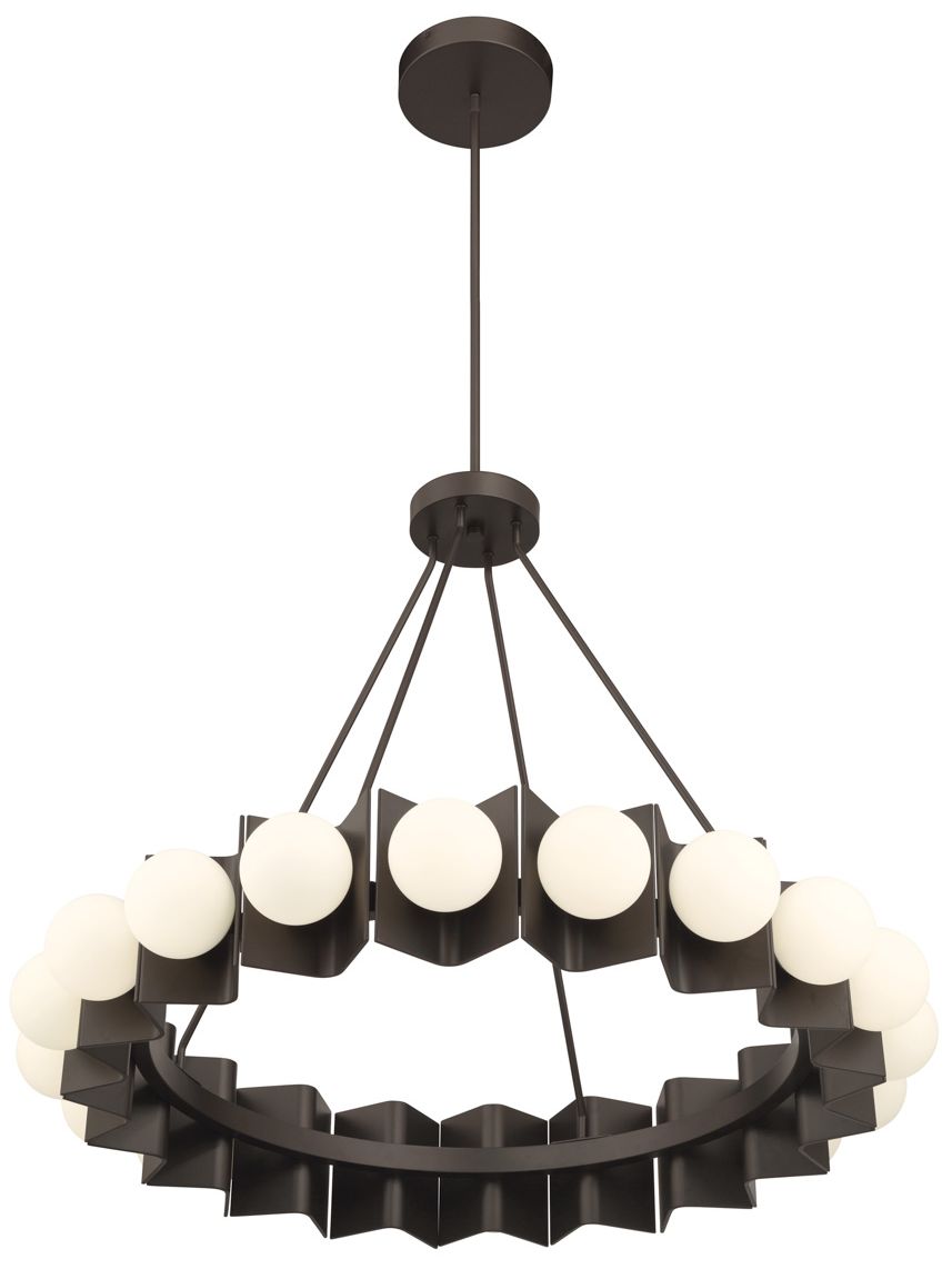 Image 3 Minka Lavery Vestra LED 37.5-in Dark Bronze Pendant with Etched Opal Shade more views