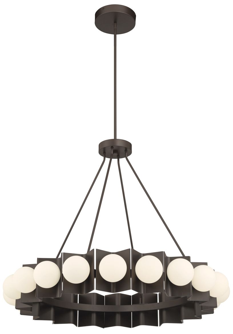 Image 6 Minka Lavery Vestra LED 37.5-in Dark Bronze Pendant with Etched Opal Shade more views