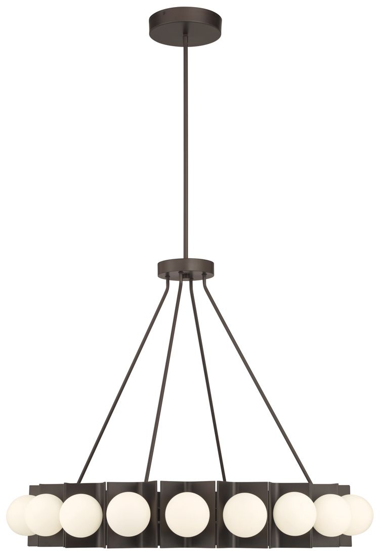 Minka Lavery Vestra LED 37.5-in Dark Bronze Pendant with Etched Opal Shade