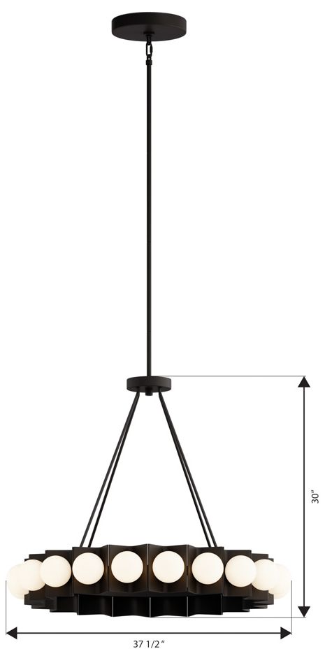 Minka Lavery Vestra LED 37.5-in Dark Bronze Pendant with Etched Opal Shade