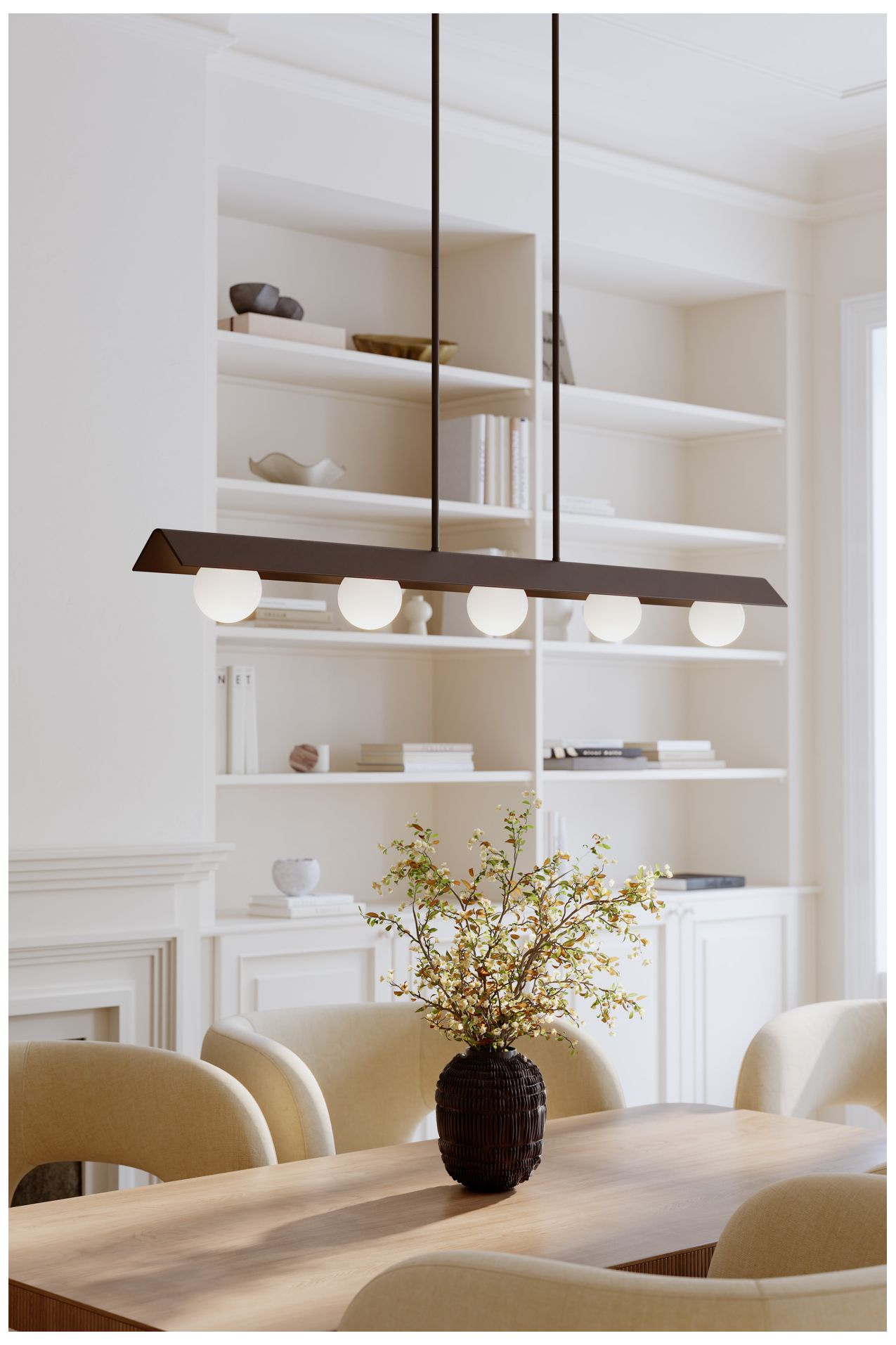 Image 2 Minka Lavery Vestra LED 5-in Dark Bronze Linear Chandelier with Glass Shade more views