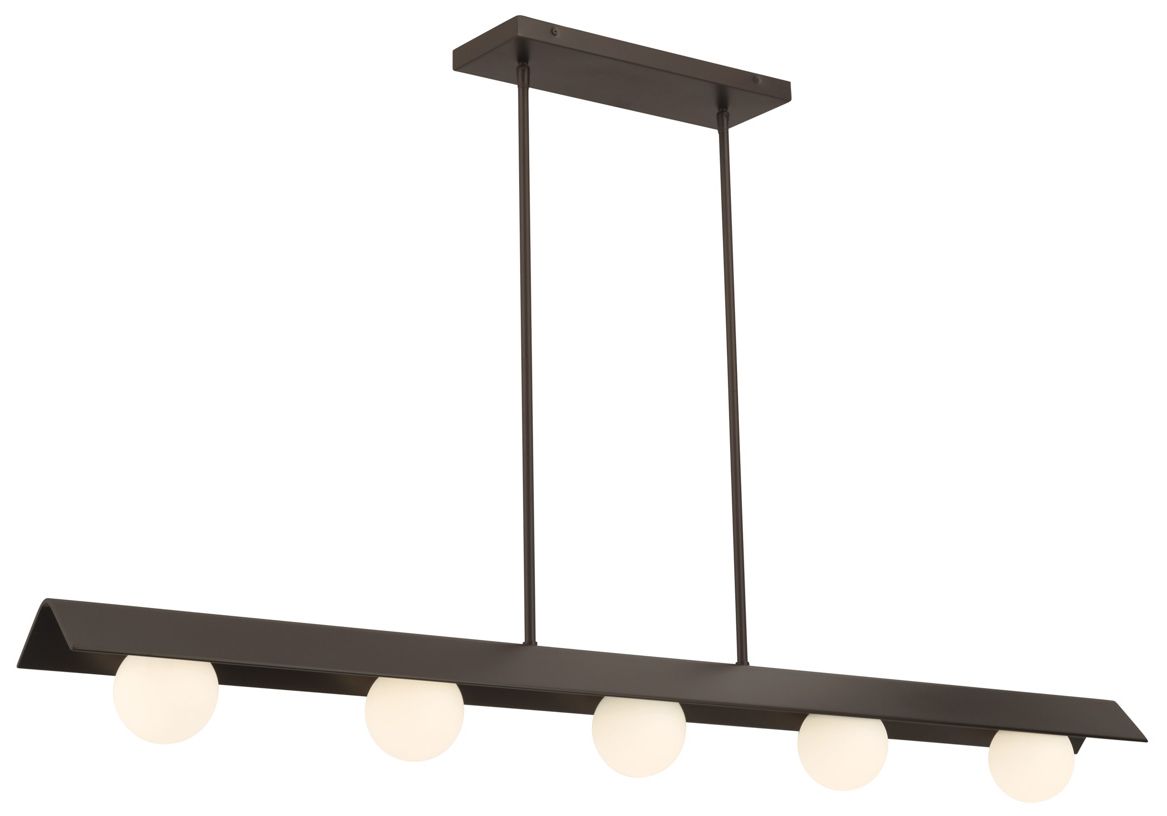 Image 3 Minka Lavery Vestra LED 5-in Dark Bronze Linear Chandelier with Glass Shade more views