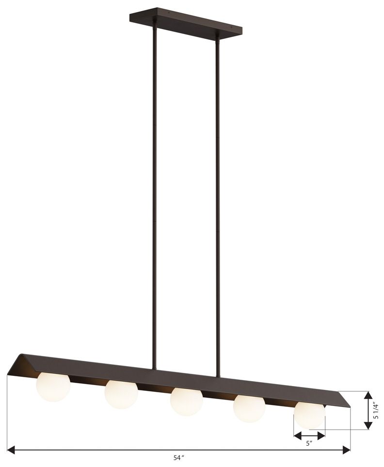 Image 7 Minka Lavery Vestra LED 5-in Dark Bronze Linear Chandelier with Glass Shade more views