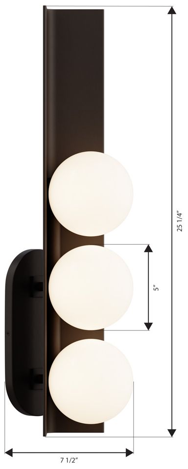 Minka Lavery Vestra LED 5-in Dark Bronze Wall Sconce with Etched Opal Shade