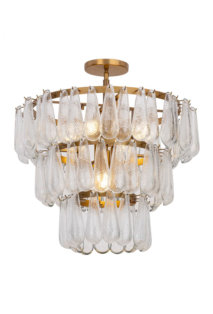 Minka Lavery Vionne 5-Lt 22.75-in Legacy Brass Semi-Flush Mount with Shade