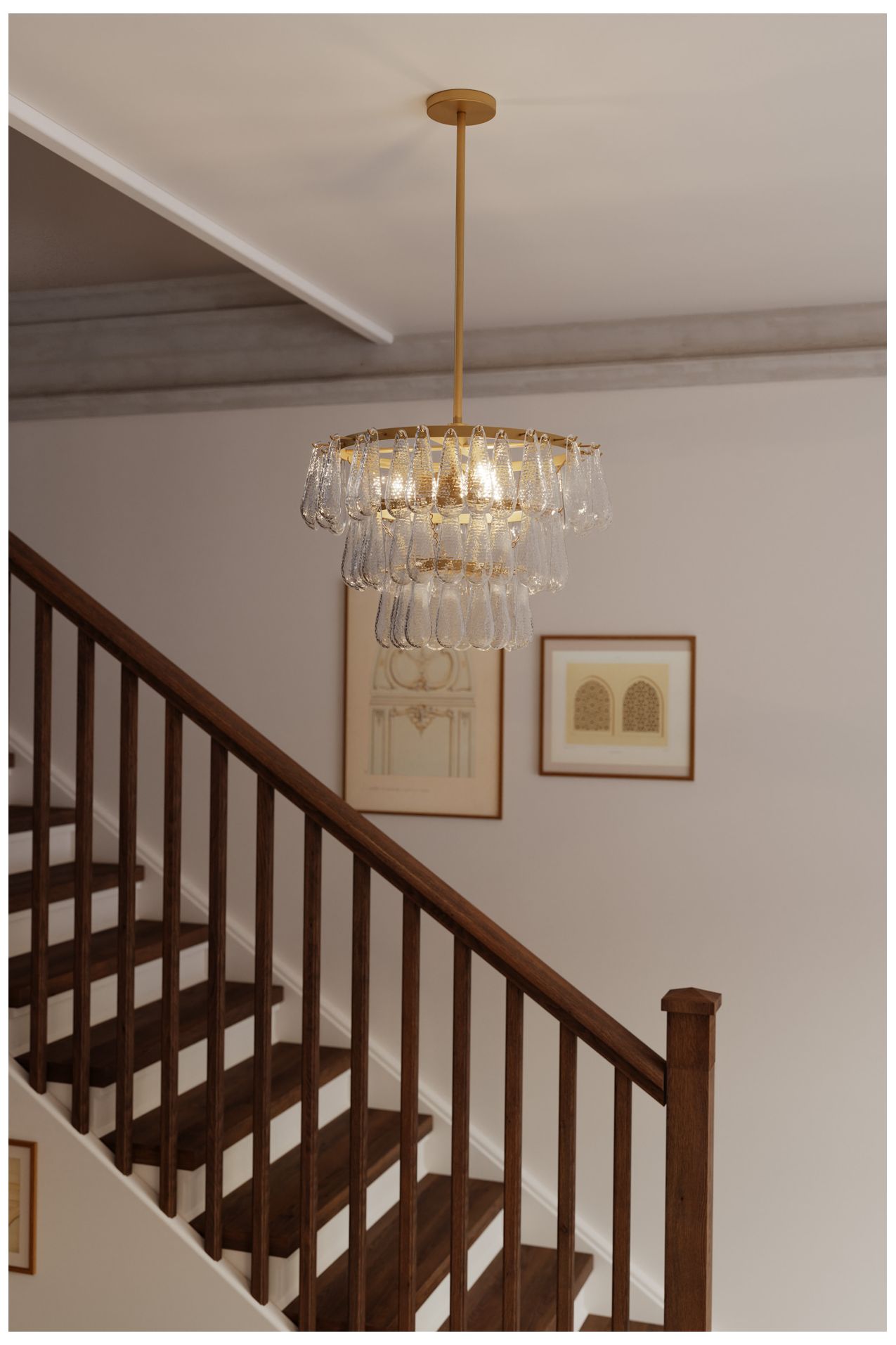 Image 2 Minka Lavery Vionne 5-Lt 22.75-in Legacy Brass Semi-Flush Mount with Shade more views