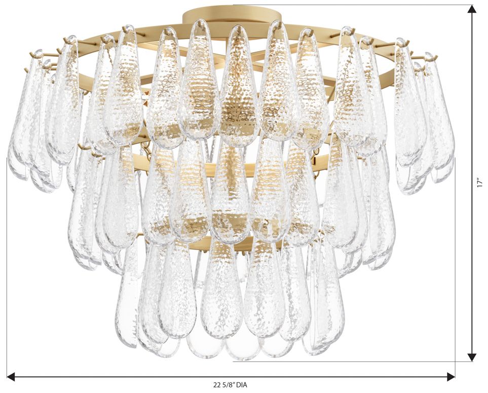 Minka Lavery Vionne 5-Lt 22.75-in Legacy Brass Semi-Flush Mount with Shade