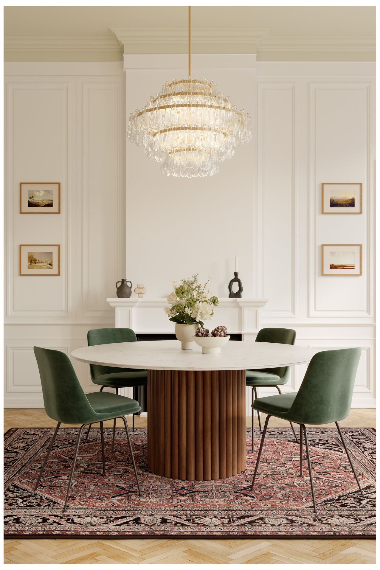Image 4 Minka Lavery Vionne 8-Light 32.25-in Legacy Brass Pendant with Glass Shade more views