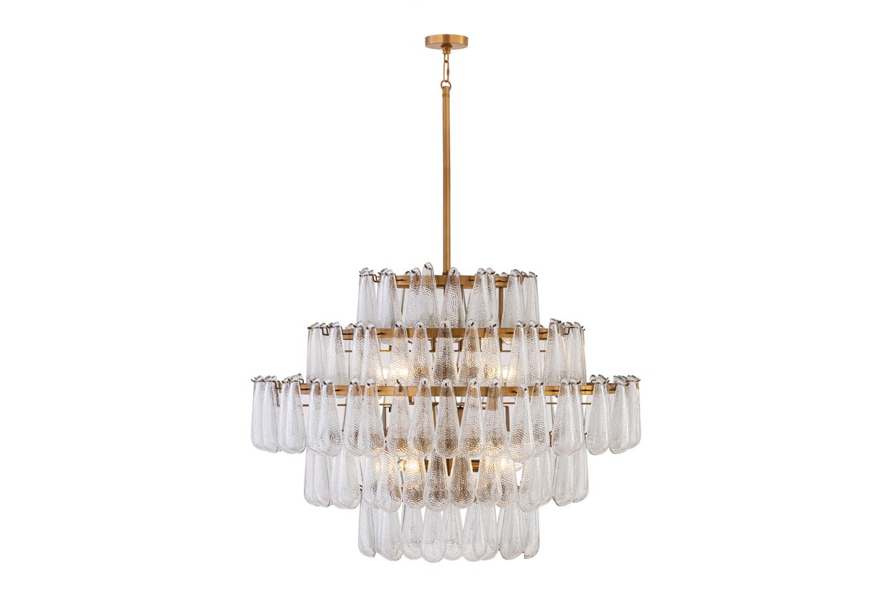 Image 6 Minka Lavery Vionne 8-Light 32.25-in Legacy Brass Pendant with Glass Shade more views