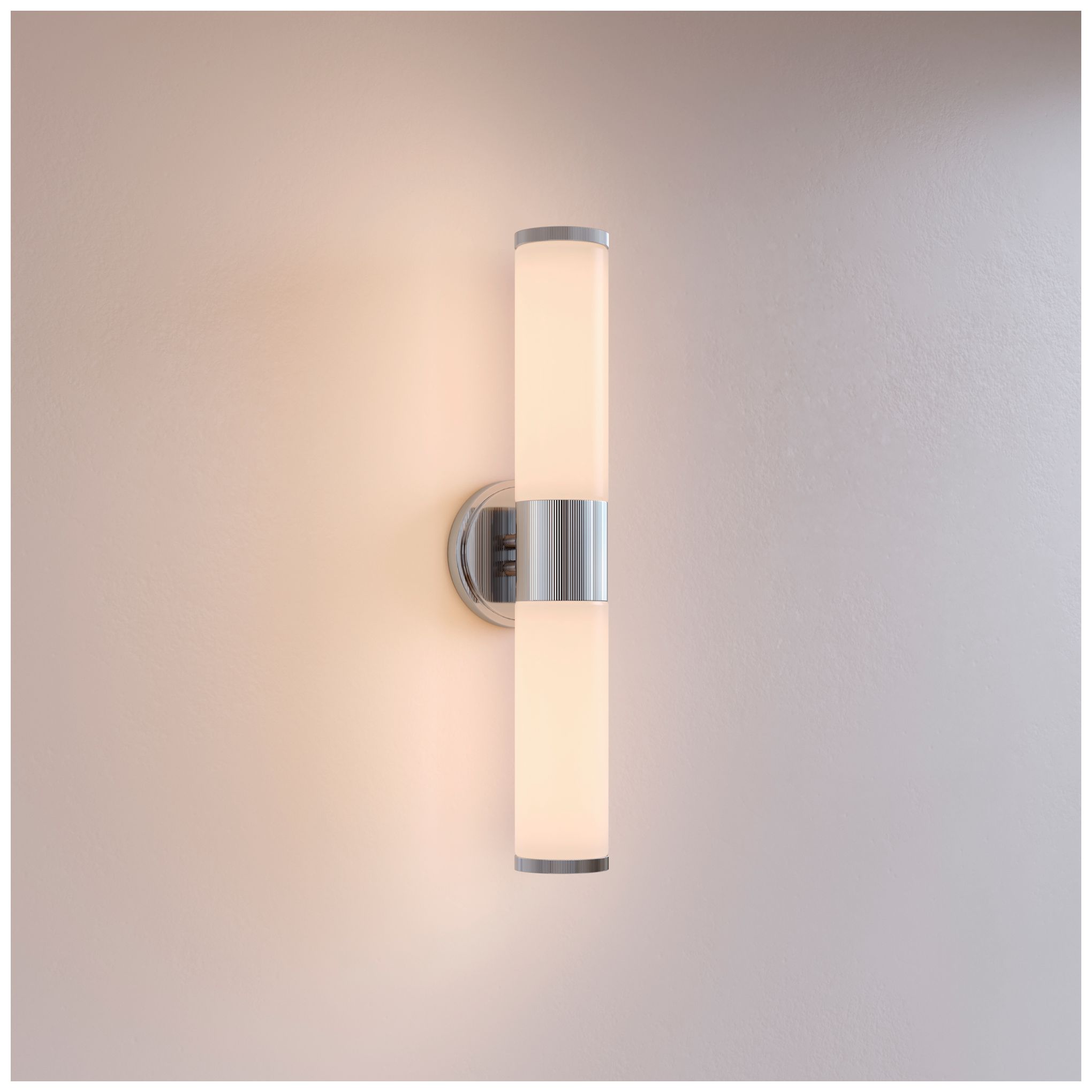 Thumbnail2 of Minka Lavery Voltelle 2-Light 5-in Chrome Wall Sconce with Glass Shade more views