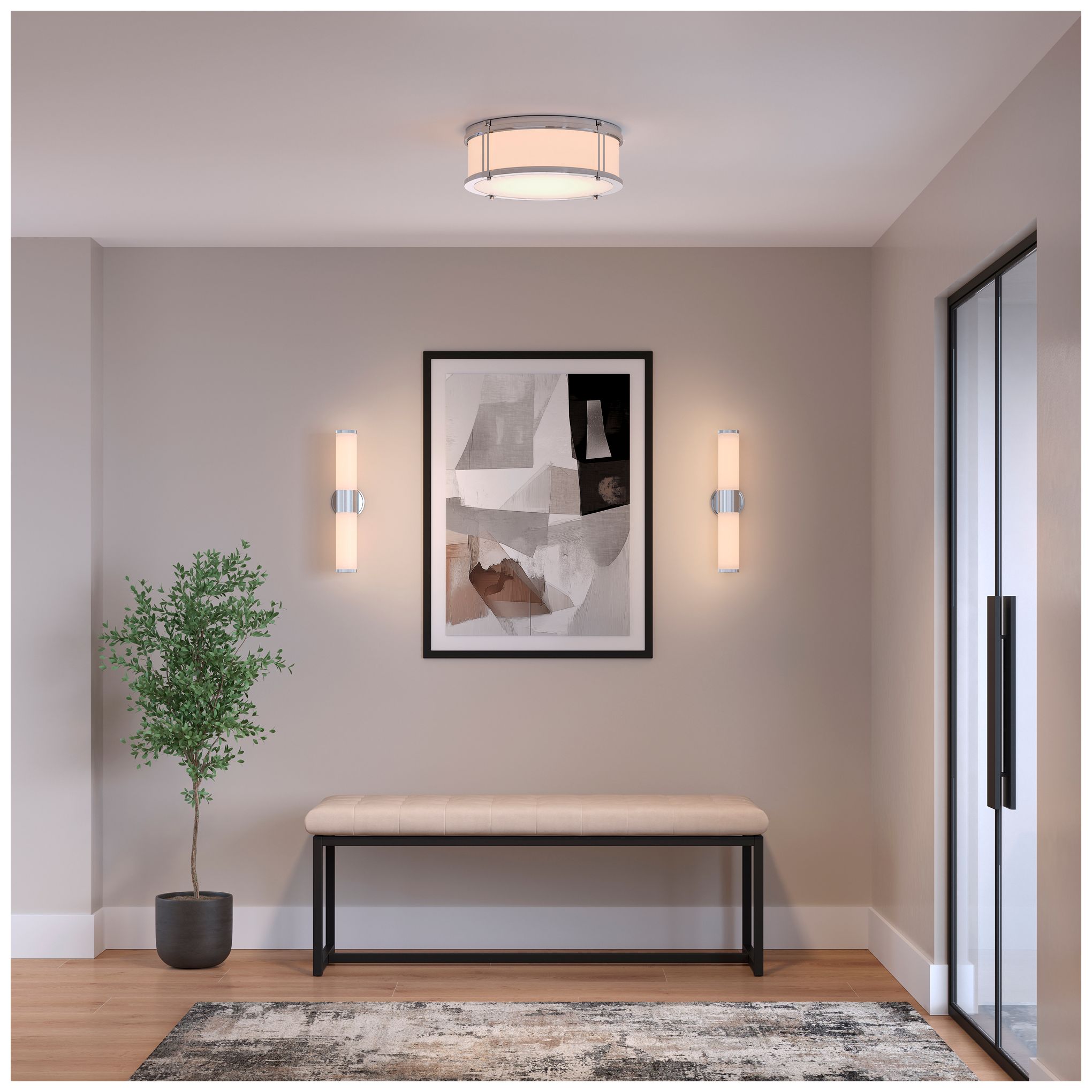 Thumbnail4 of Minka Lavery Voltelle 2-Light 5-in Chrome Wall Sconce with Glass Shade more views