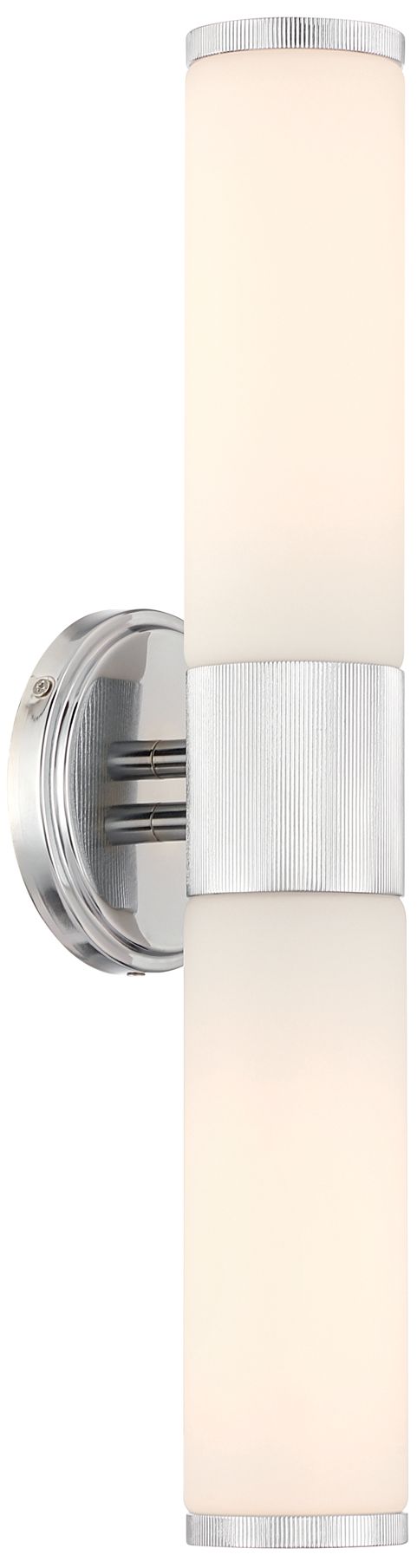 Minka Lavery Voltelle 2-Light 5-in Chrome Wall Sconce with Glass Shade