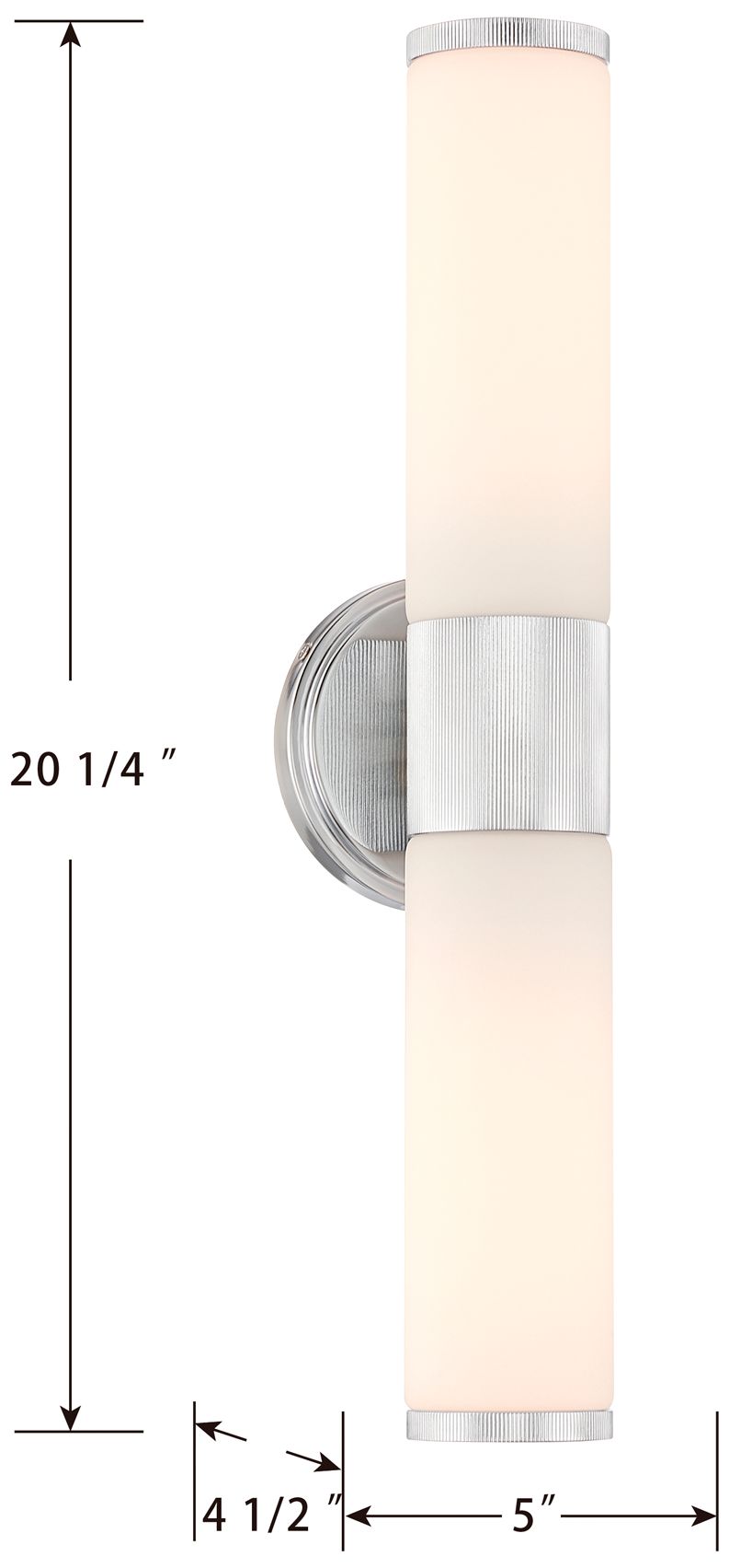 Minka Lavery Voltelle 2-Light 5-in Chrome Wall Sconce with Glass Shade