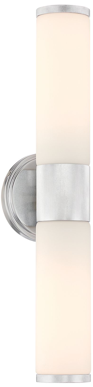 Minka Lavery Voltelle 2-Light 5-in Chrome Wall Sconce with Glass Shade