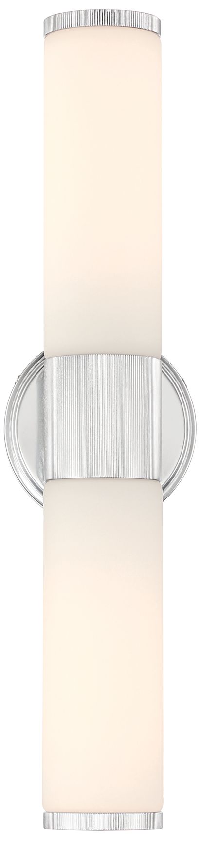 Minka Lavery Voltelle 2-Light 5-in Chrome Wall Sconce with Glass Shade