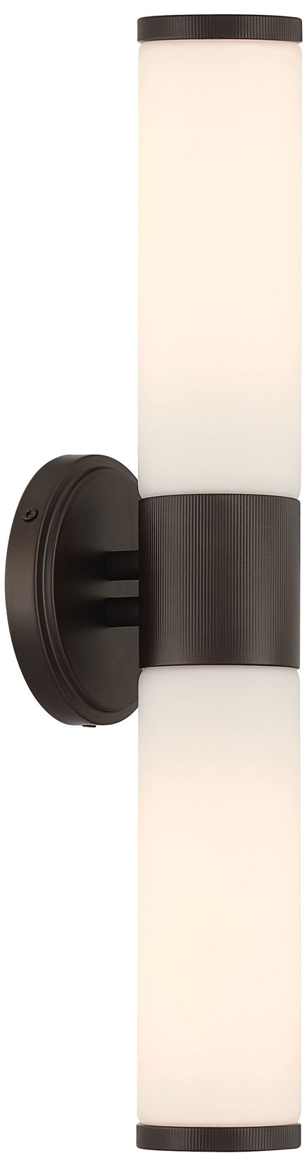 Minka Lavery Voltelle 2-Light 5-in Dark Bronze Wall Sconce with Glass Shade