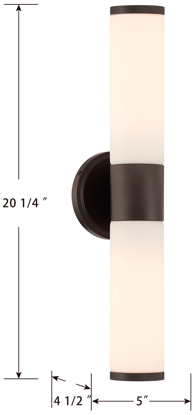 Minka Lavery Voltelle 2-Light 5-in Dark Bronze Wall Sconce with Glass Shade