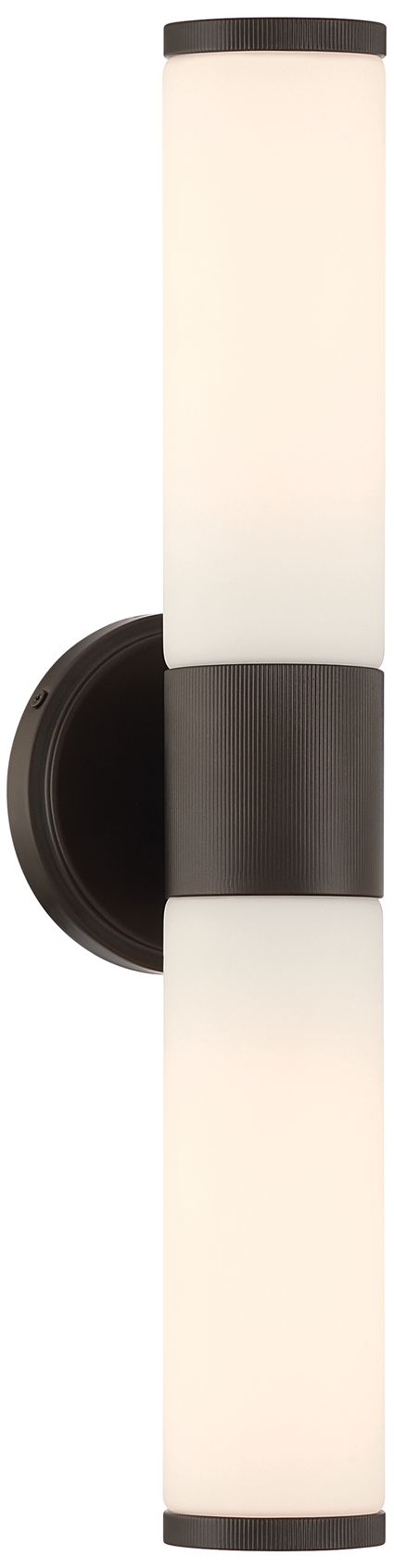 Minka Lavery Voltelle 2-Light 5-in Dark Bronze Wall Sconce with Glass Shade