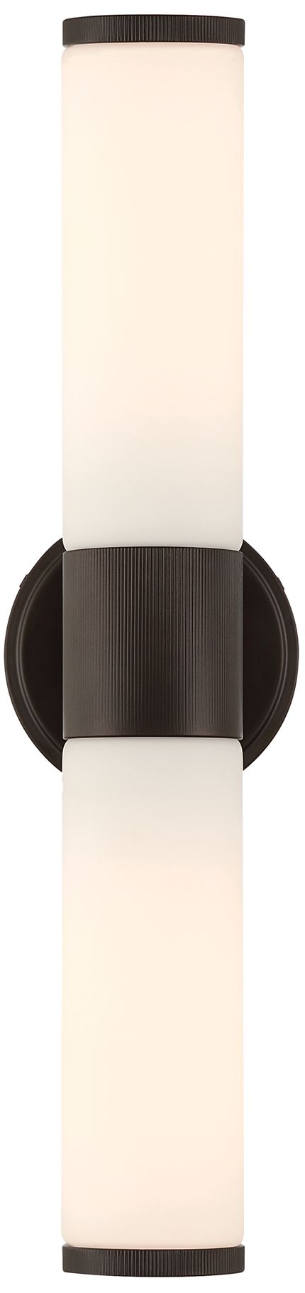 Minka Lavery Voltelle 2-Light 5-in Dark Bronze Wall Sconce with Glass Shade