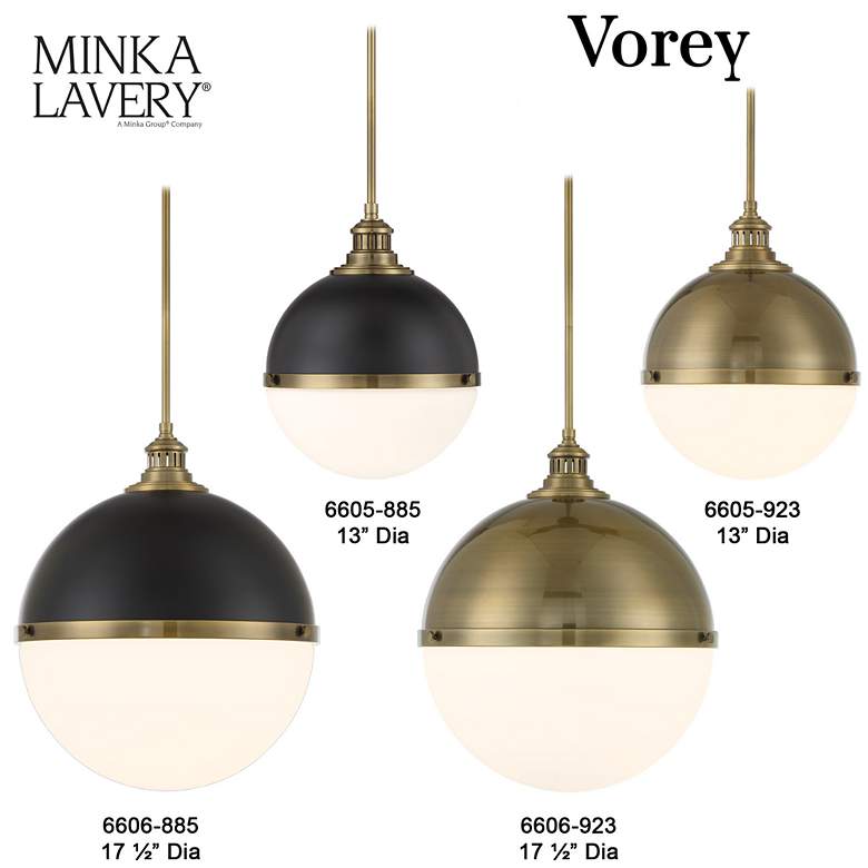 Image 6 Minka-Lavery Vorey 1-Light Black and Oxidized Aged Brass Pendant more views