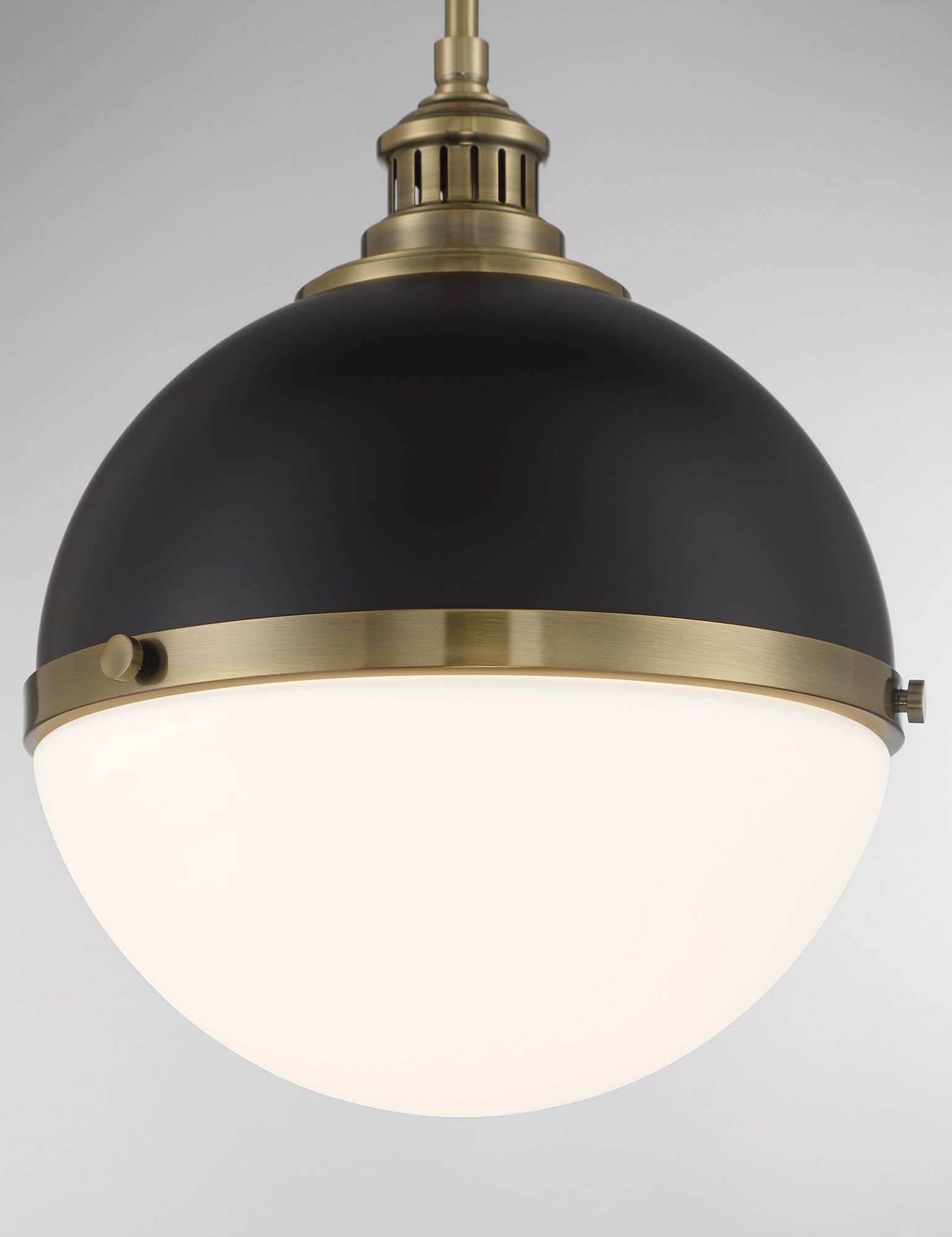 Minka-Lavery Vorey 1-Light Coal and Oxidized Aged Brass Pendant