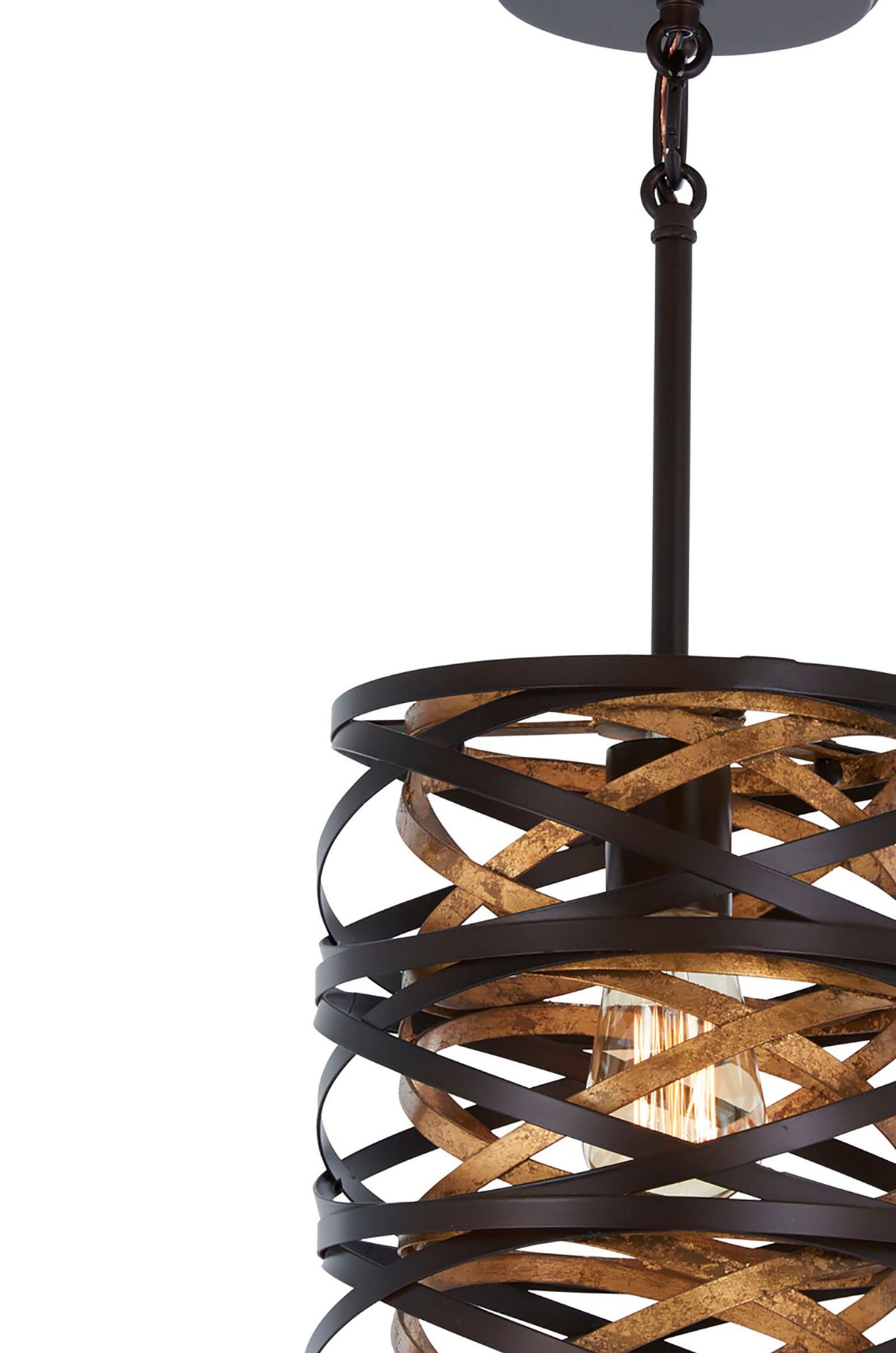 Image 3 Minka-Lavery Vortic Flow 1-Light Dark Bronze with Mosaic Gold Mini Pendant more views