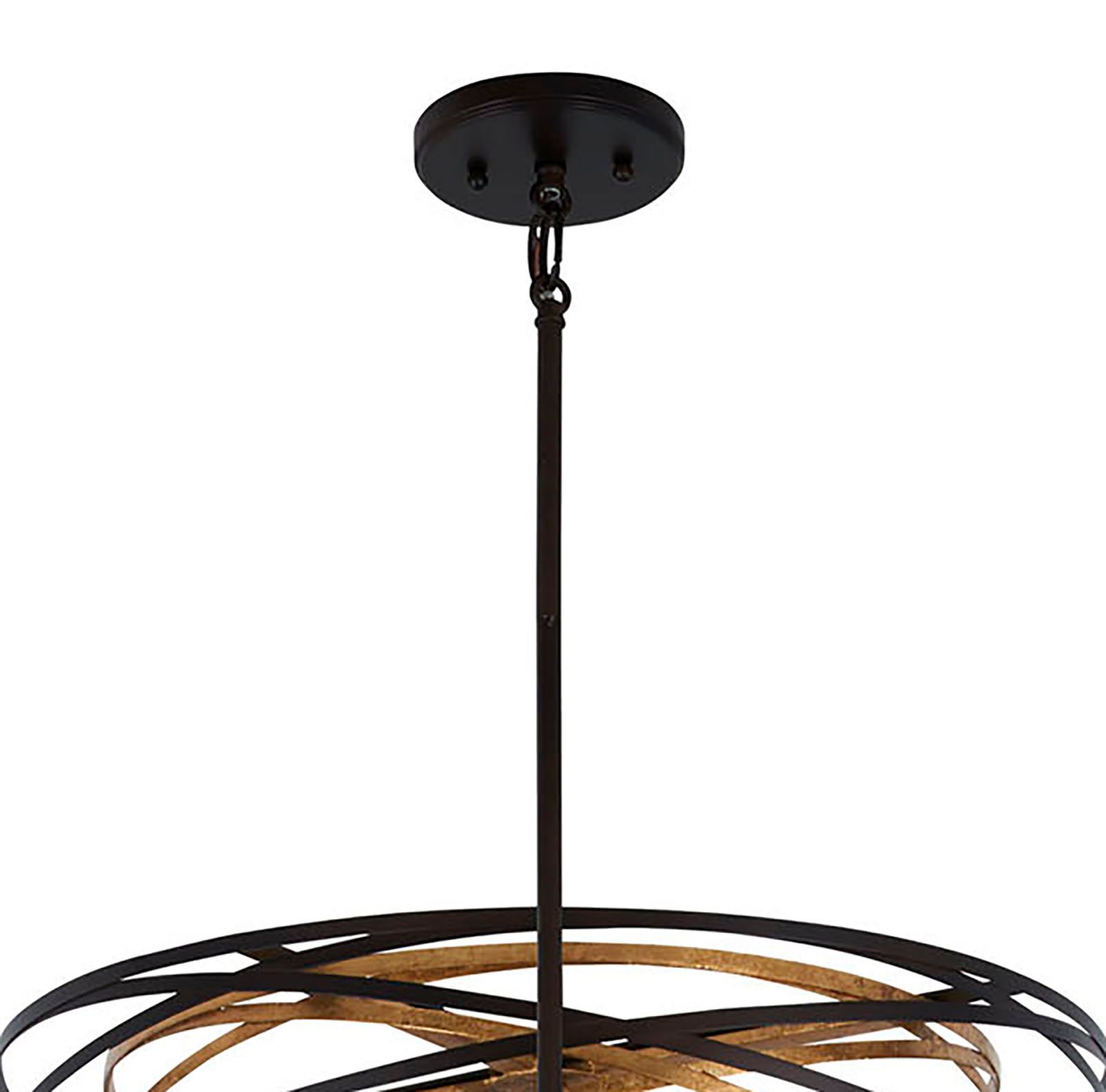 Image 4 Minka-Lavery Vortic Flow 10-Light Dark Bronze with Mosaic Gold Pendant more views