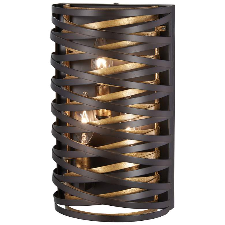 Image 1 Minka Lavery Vortic Flow 12" High Dark Bronze Wall Sconce